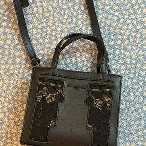 Karl Lagerfeld Black Crossbody Bag with Iconic Design
